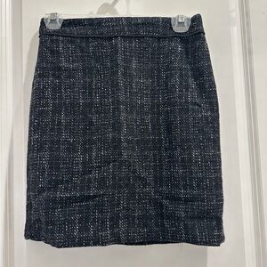 Banana Republic Petite Navy & Ivory Tweed Mini Skirt Size 00P NWT